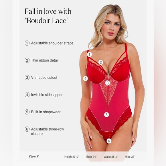 NWT Popilush Lace Bodysuits, Corset Shapewear Tummy Control Body, Thong - Picture 5 of 10